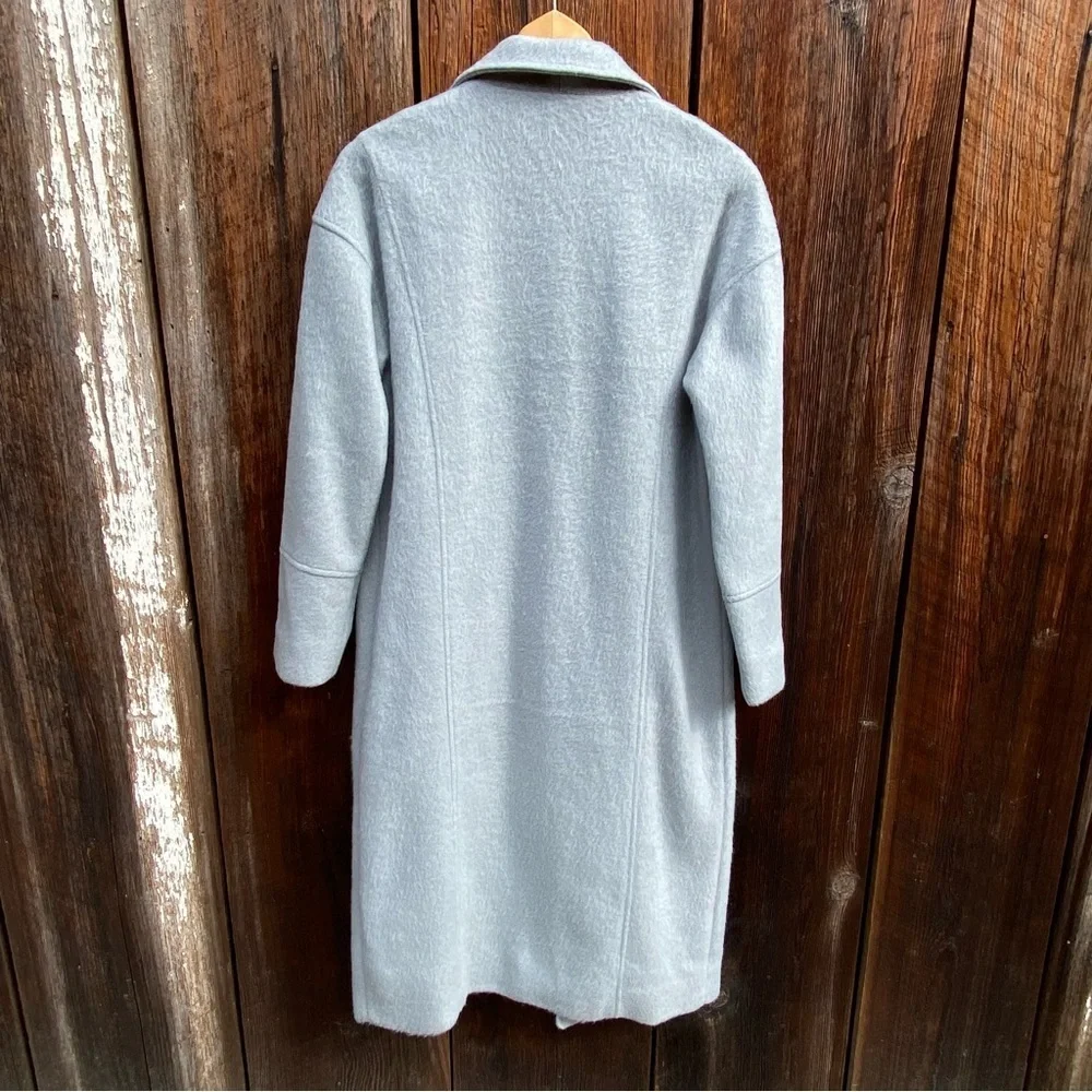 NWT Anthropologie Greylin Sky Blue and Grey Long Wool Coat with pockets size XS - Picture 2 of 12